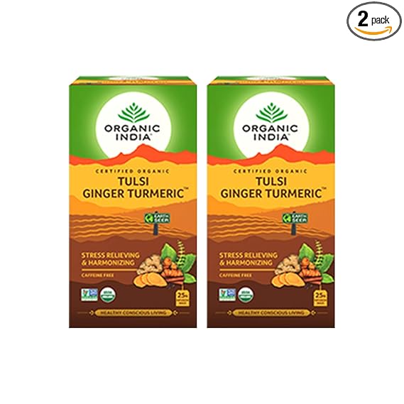 Organic India Tulsi Ginger Turmeric Herbal Tea