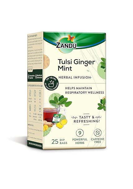 Zandu Tulsi Ginger Mint Herbal Tea